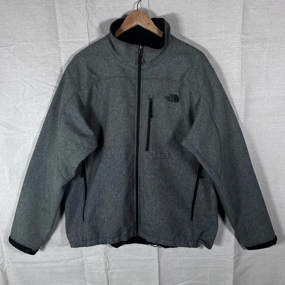 The North Face Apex‎ Bionic Softshell Jacket Mens XL Gray Full Zip Windbreaker